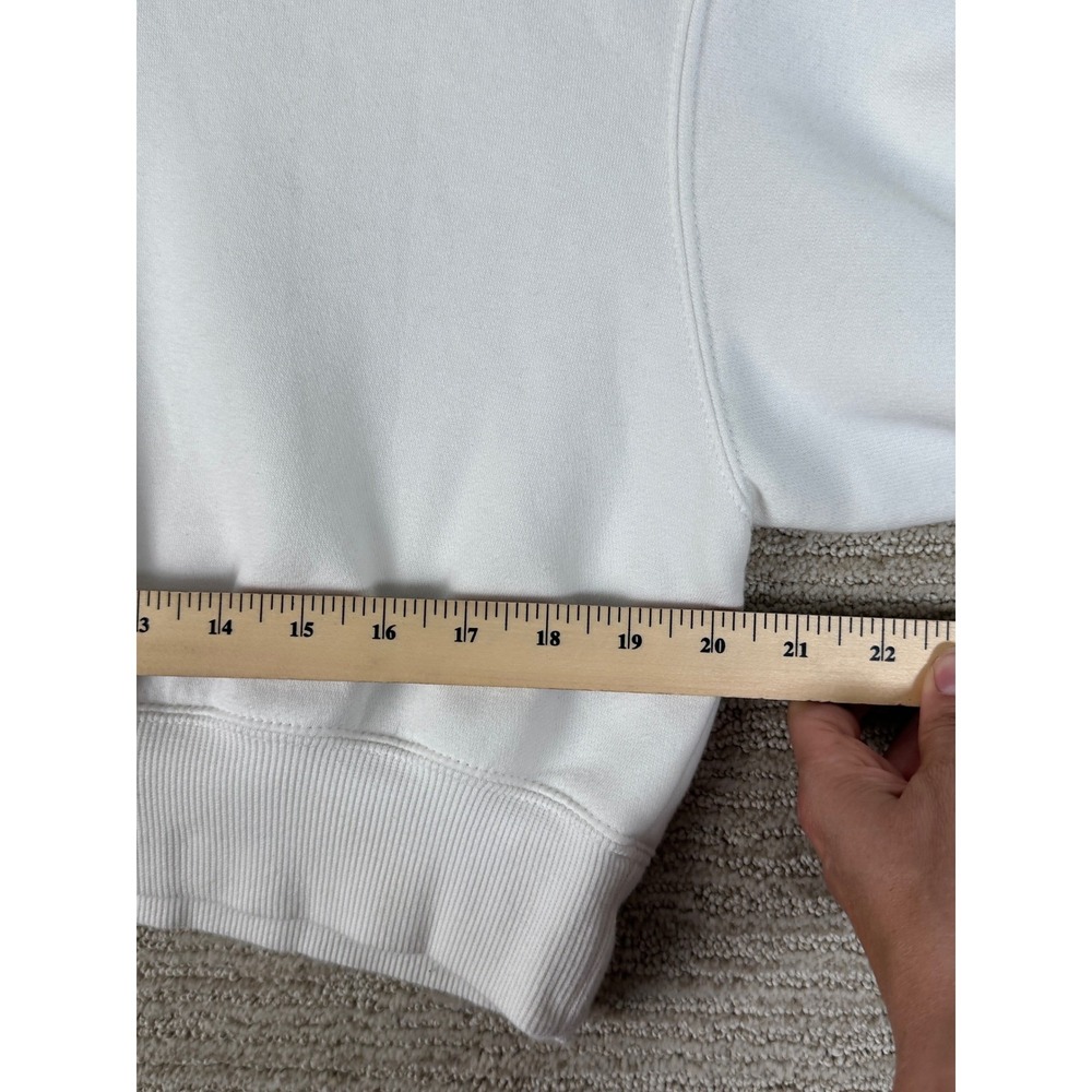 Nike Phoenix Fleece Quarter Zip Cropped Sweatshirt White Womens Medium - Picture 5 of 14